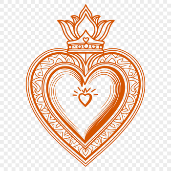 A stylized illustration of a Sacred Heart icon.