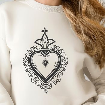 A vector design of the Sacred Heart symbol, suitable for use in various applications.