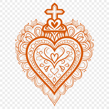 A stylized representation of the Sacred Heart, ideal for vector design projects.
