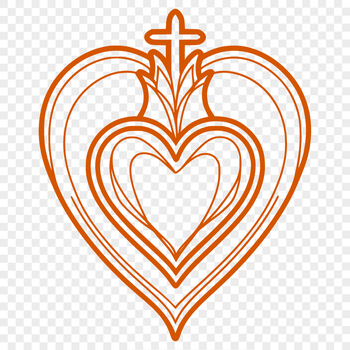 A digital illustration of the Sacred Heart symbol, a popular icon in Christian tradition.