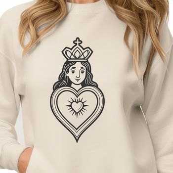 Vector illustration of the Sacred Heart icon, ideal for use in graphic designs, stencils, or cutting machine projects.