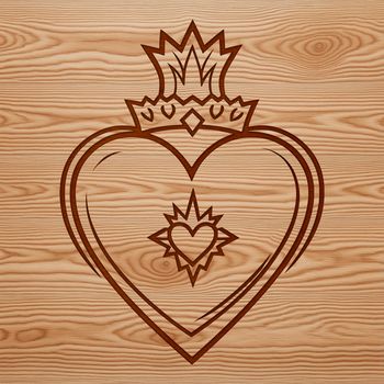 A high-resolution vector illustration of the Sacred Heart, suitable for various formats including PNG and PDF.