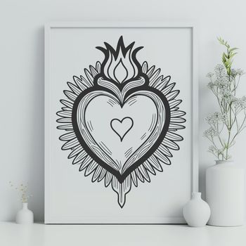Sacred Heart icon in vector format for digital design and print projects.