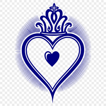Sacred Heart symbol in vector format, ideal for use in religious designs and artwork.