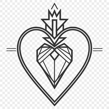 An SVG vector art depiction of the Sacred Heart icon, ideal for use in graphic designs and digital projects.