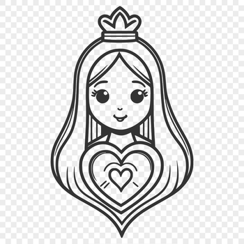 A vector illustration of a stylized Immaculate Heart icon, suitable for various design applications.