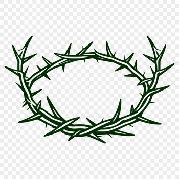 A digital representation of the Crown of Thorns from Christian scripture, rendered as an editable vector art.