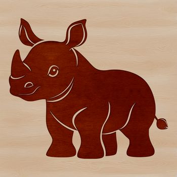 A detailed illustration of a rhino in its natural habitat, suitable for various design applications.
