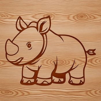 An isolated vector graphic of a wild animal commonly found on safari.