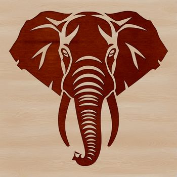 A detailed illustration of an elephant's head in a vector format.
