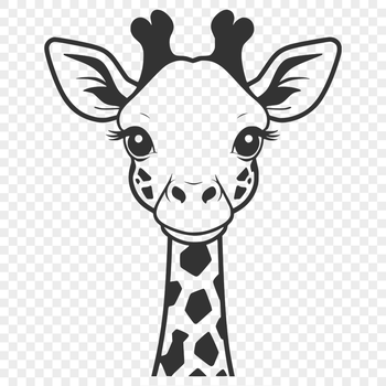 A vector illustration of a giraffe, ideal for use in digital designs and crafts.