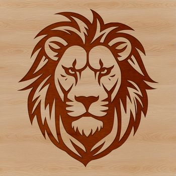 A large male lion with a distinctive mane stands proudly on four paws.