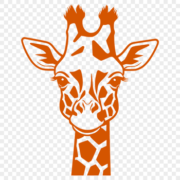 A vector illustration of a giraffe, a large mammal known for its distinctive coat patterns and elongated neck.