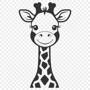 Illustration of a tall African mammal with spots, suitable for vector design projects.