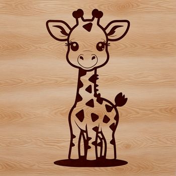 An illustration of a giraffe in various poses, suitable for vector design and cutting machine stencils.