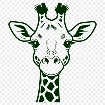 An SVG illustration of a giraffe, a common safari animal with a distinctive coat pattern.