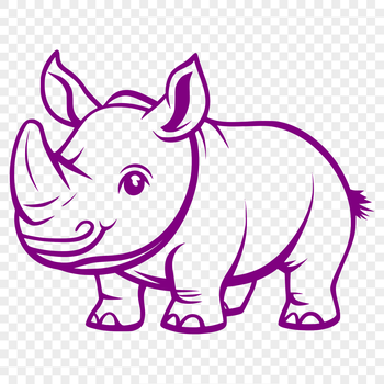 A large, gray rhino with distinctive horns stands on its hind legs, ready to charge.