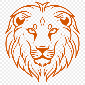 A regal lion's head in detailed vector art.