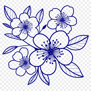 Cherry blossom flower illustration in vector format, suitable for digital design and crafting projects.