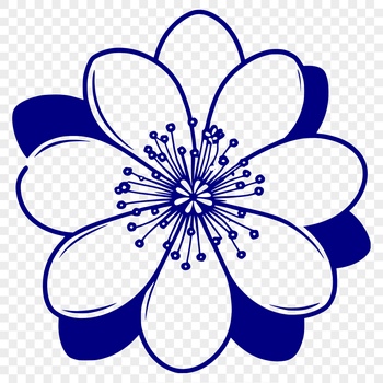 A stylized illustration of a cherry blossom flower, suitable for vector art projects.