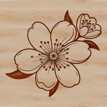 An iconic representation of a sakura flower, ideal for clip art and digital crafting projects.