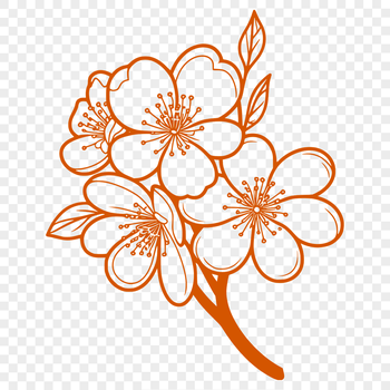 A delicate flower with pink petals and a green stem, commonly associated with Japanese culture.