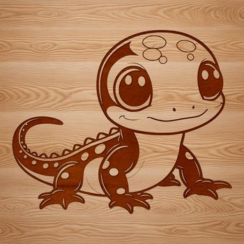A vector illustration of a salamander in various colors, suitable for editing in graphic design software.