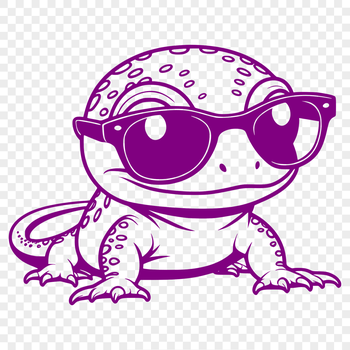 A digital illustration of an amphibian animal wearing sunglasses.