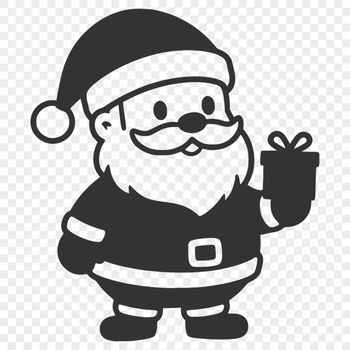 A stylized illustration of the figure known as Father Christmas or Santa Claus.