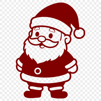 Jolly Old Santa Vector Design A digital illustration of Father Christmas in a red suit and hat, suitable for cutting machines and vector art projects.