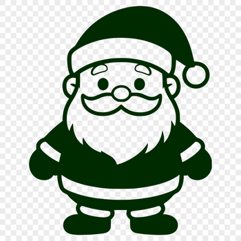 A vector graphic representation of Father Christmas with a jolly smile and robust build.