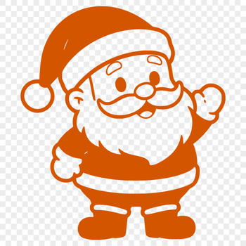 Vector illustration of Father Christmas in silhouette form.