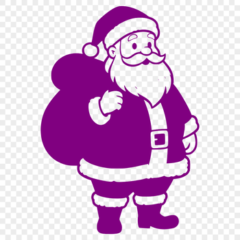 A digital illustration of Santa Claus in silhouette, suitable for commercial or personal use.