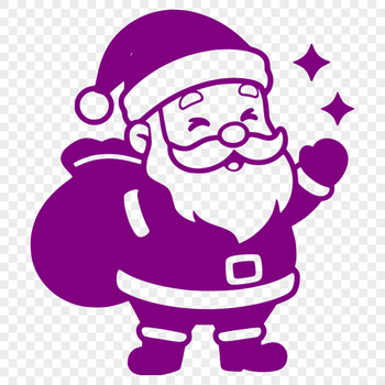 A minimalist SVG design featuring a silhouette of Santa Claus against a simple background.