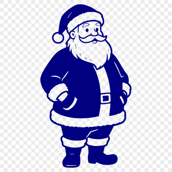A stylized illustration of Santa Claus in winter attire, suitable for various digital and craft uses.