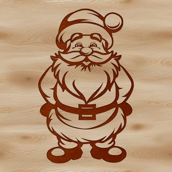 A digital illustration of a standing Santa Claus in festive holiday attire.