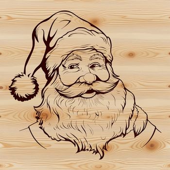 A headshot illustration of Father Christmas, dressed in his traditional attire for Christmas celebrations.