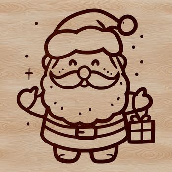 Vector illustration of a standing Santa Claus in festive attire.