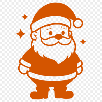 Illustration of Father Christmas in a traditional red suit, suitable for various uses.