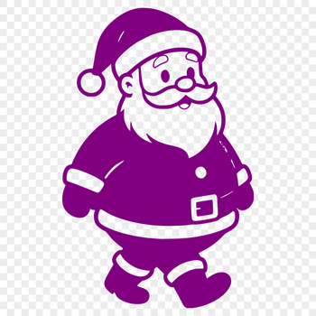 Vector portrait of Father Christmas in a red coat with a white beard.