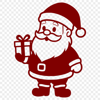 A jovial figure in red and white attire, typically associated with Christmas celebrations.