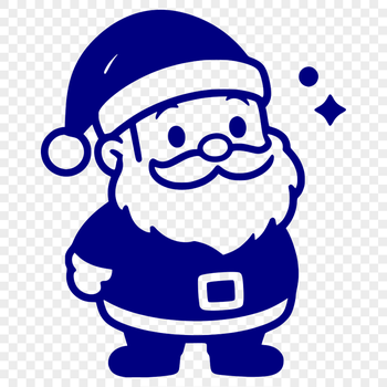 SVG silhouette of Santa Claus with a fun and playful design for commercial use.