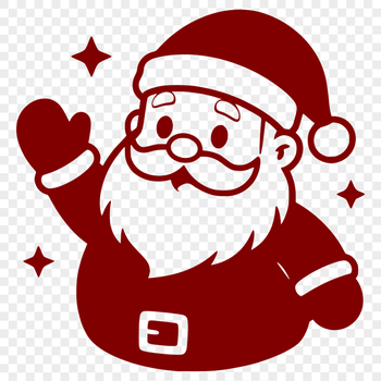 Santa Claus Silhouette SVG Download Vector graphic representation of Santa Claus with a traditional holiday theme.