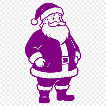 A vector illustration of Father Christmas in a festive red coat.