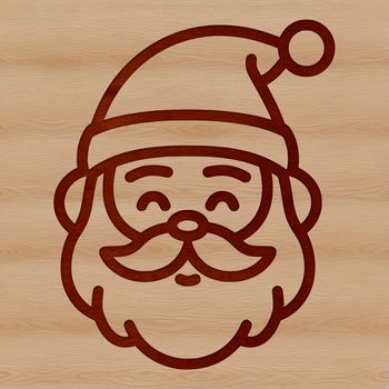 A simple line drawing of Father Christmas in traditional attire.