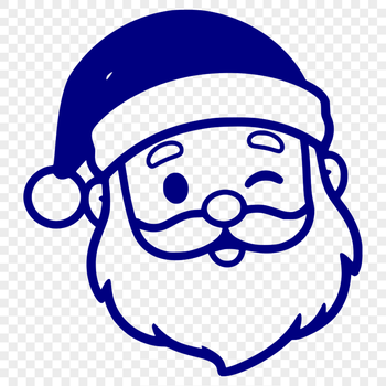 An outline icon of Father Christmas, suitable for digital use.
