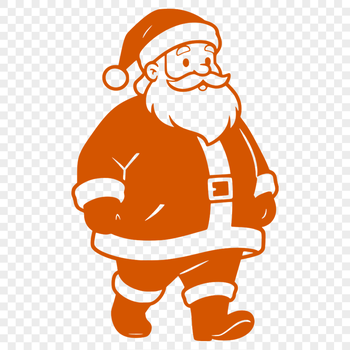 A vector illustration of a smiling Santa Claus in festive red clothing with a white beard.