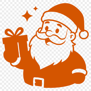 Christmas Joy Symbolism SVG Illustration of a jolly man in a red suit with white beard, symbolizing Christmas joy.