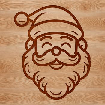 A digital illustration of Father Christmas in red attire.