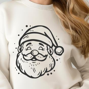 A simple yet iconic SVG design of Santa Claus, ideal for use in crafting, design templates, or web development projects.
